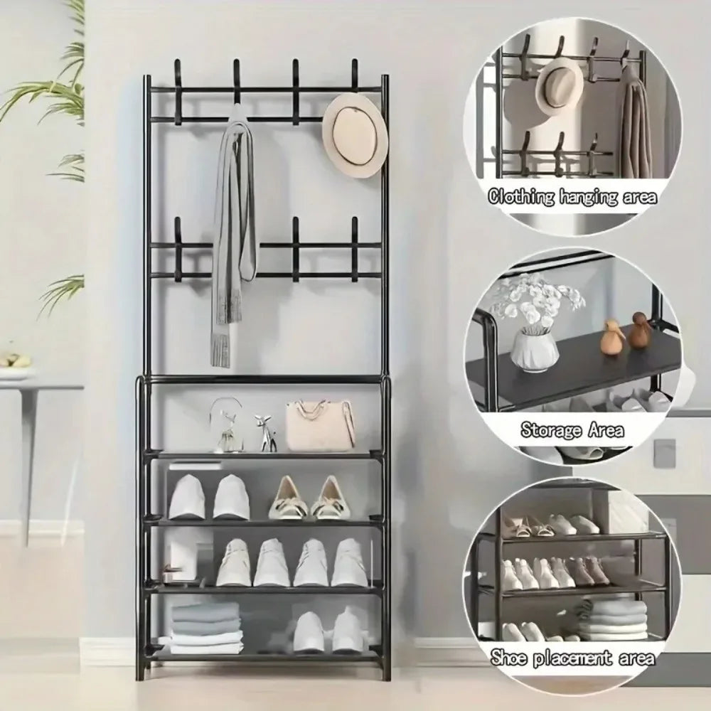 Clothes Hanger & Multi-Layer Shoe Rack