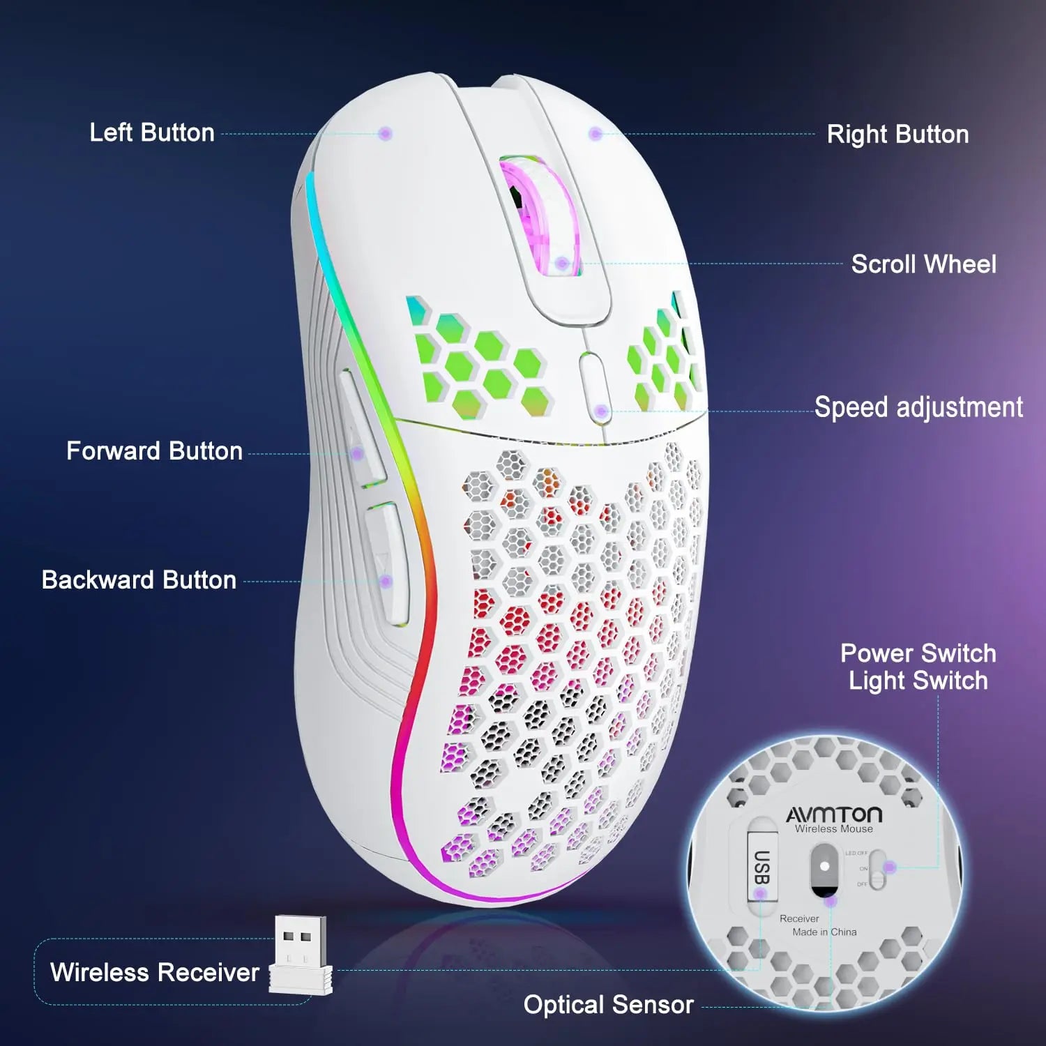 2.4G Wireless Gaming Mouse RGB