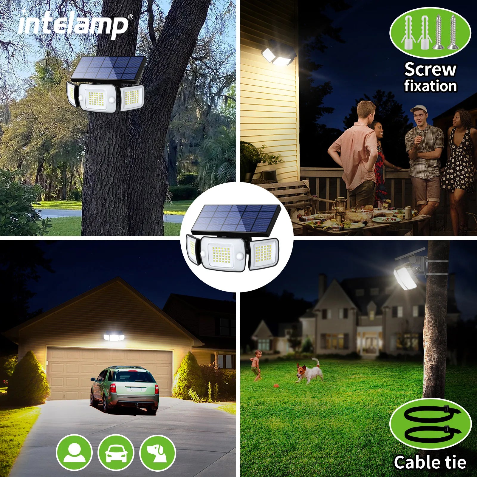 INTELAMP Solar Lamp With Motion Sensor