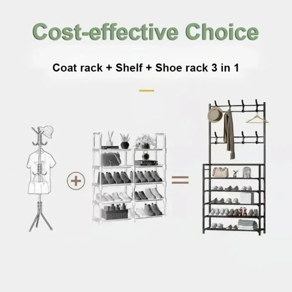 Clothes Hanger & Multi-Layer Shoe Rack